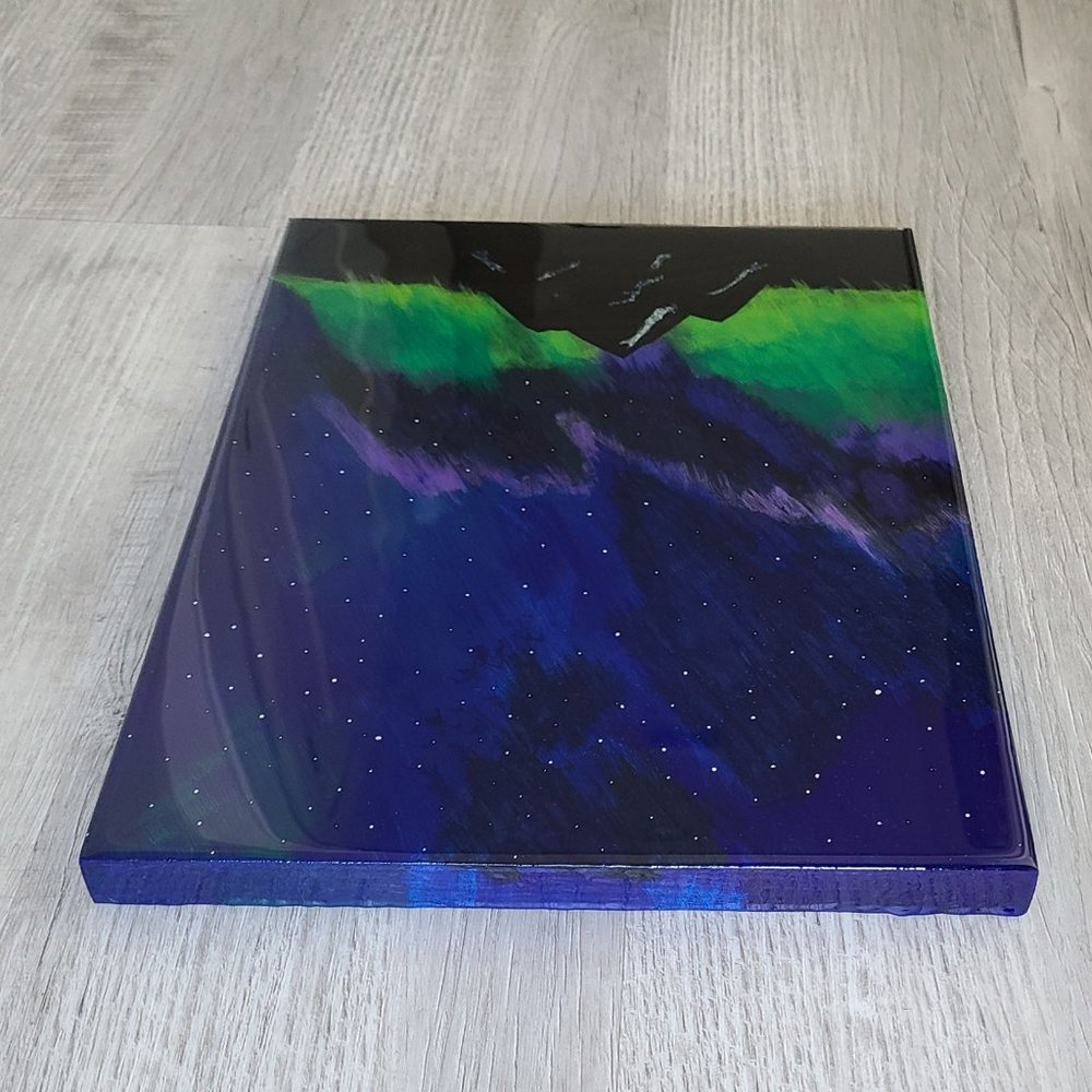 Original Art, Northern Lights, Acrylic Painting With Resin - Picture 5 of 7